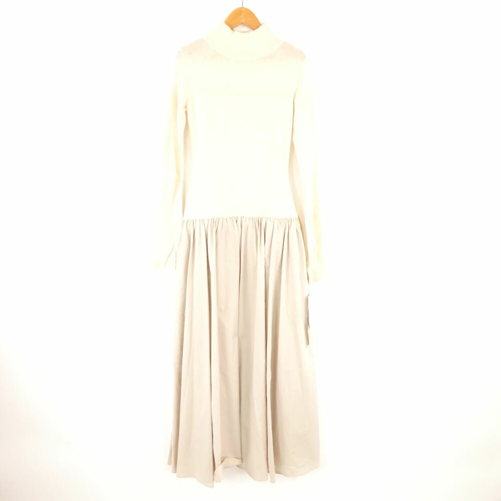 未使用 FRAY I.D フレイアイディー FWNO235028 シアーニットコンビフレアワンピース 1 M相当 ナイロン他 長袖 ロング レディース AO3741A16 【中古】