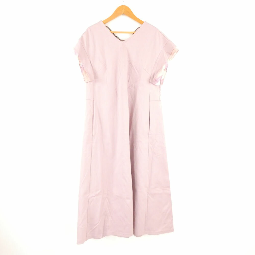 未使用 BLUE LABEL CRESTBRIDGE ブルーレーベルクレストブリッジ 55J30198 コンパクトクリアーポンチワンピース 36 綿100％ 半袖 チェック柄 ミモレ丈 レディース AO3754A55 【中古】