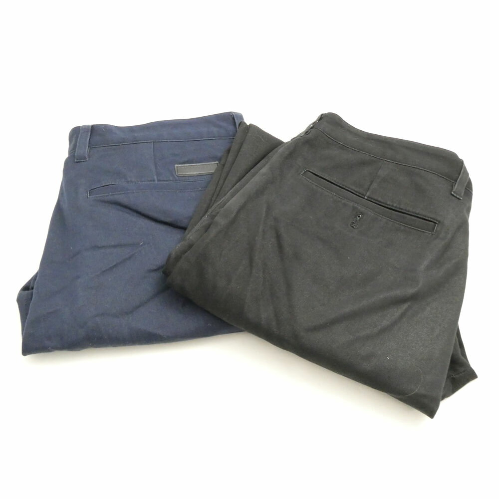 美品 BLACK LABEL CRESTBRIDGE ブラックレーベルクレストブリッジ 51R02412 シャイニーサテントラウザーズパンツ 2点 M 綿他 おまとめ ネイビー ブラック メンズ AO3786A41 【中古】