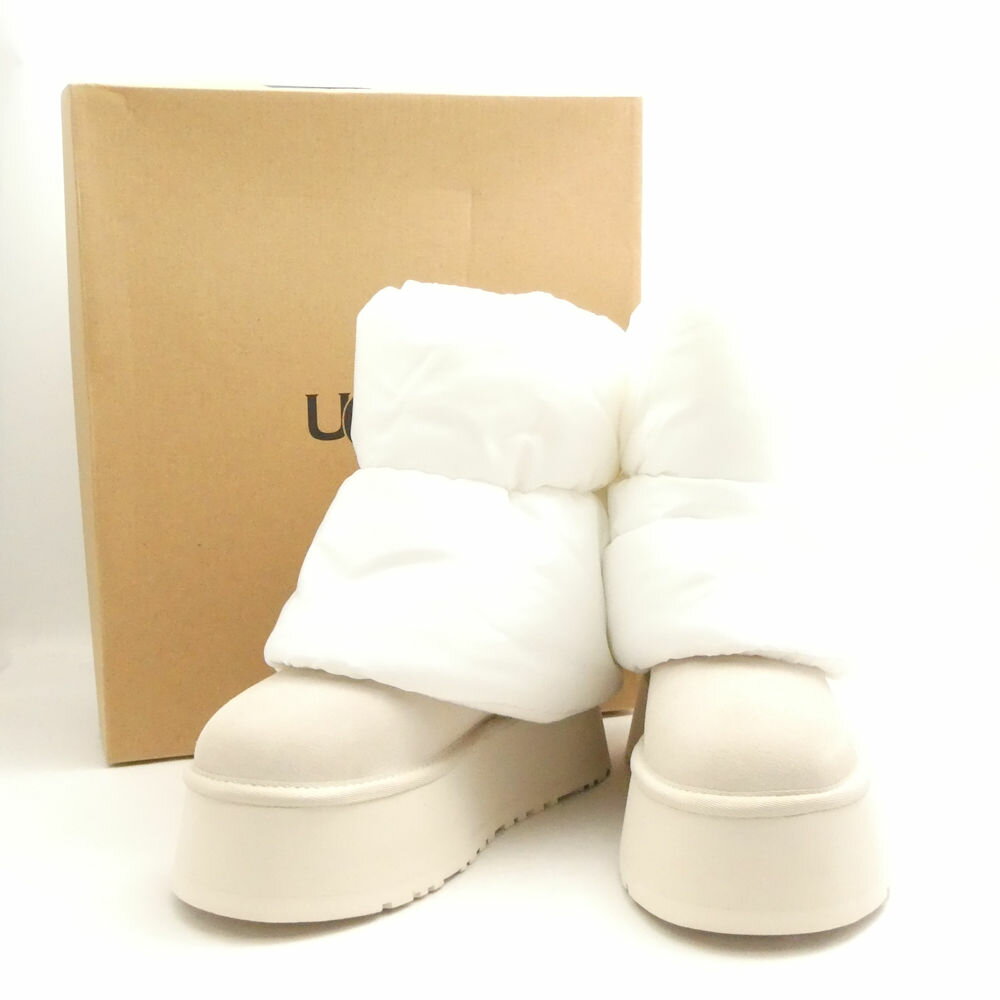未使用 UGG アグ 1158275 クラシックミニディッパーパッファー 2wayムートンブーツ 23cm 厚底 ショート WCRM レディース AO3845 ...