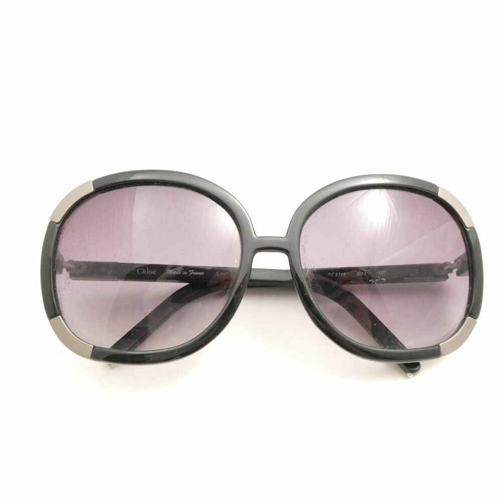 Chloe クロエ CL2119 サングラス 度なし セルフレーム ビッグ 眼鏡 アイウェア 小物 レディース AU4087 【中古】