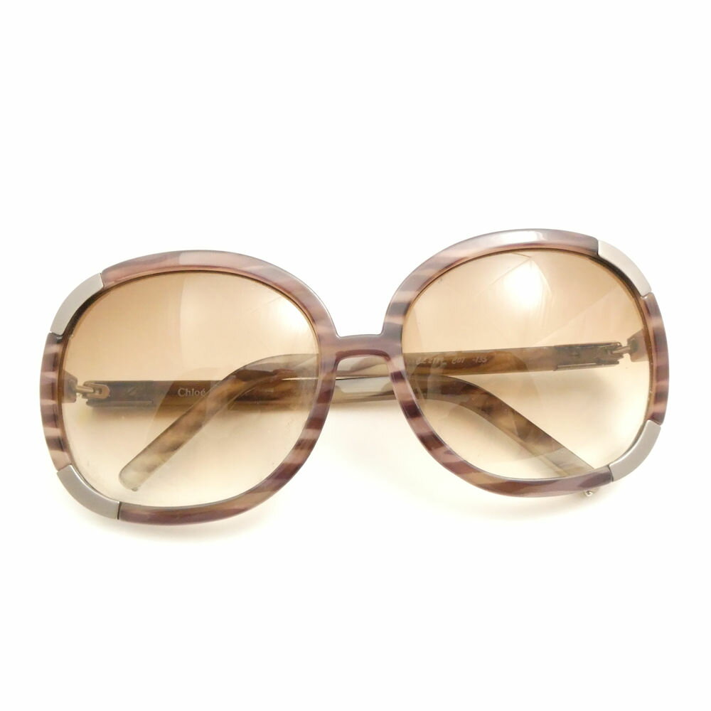 Chloe クロエ CL2119 サングラス 度なし セルフレーム ビッグ 眼鏡 アイウェア 小物 レディース AU4088 【中古】