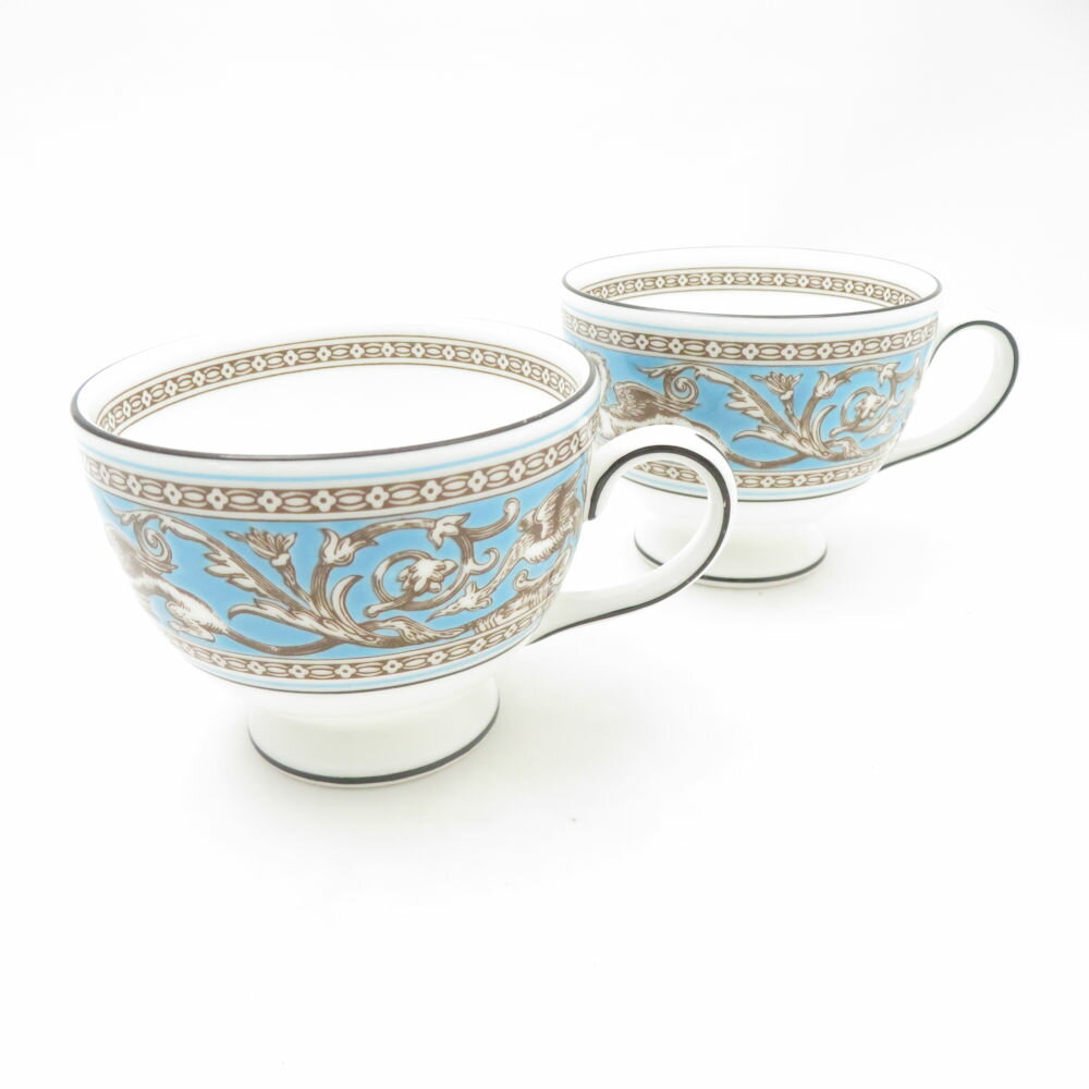 WEDGWOOD ウェッジウッド フロレンティーン ターコイズ ティーカップのみ 2客 ペア リー SC10364J1 【中古】