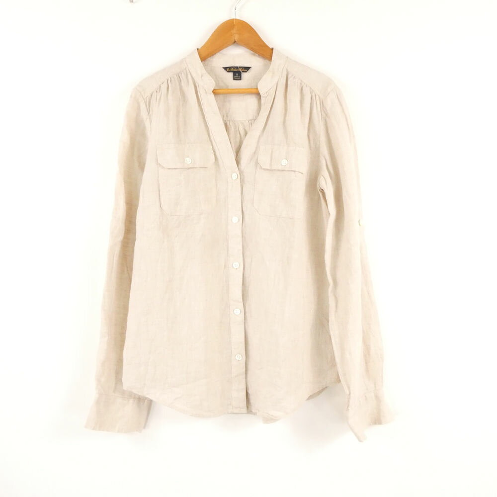 樂天商城 - Brooks Brothers ブルックスブラザーズ シャツ 0 リネン100％ 長袖 レディース AM8111A59 【中古】
