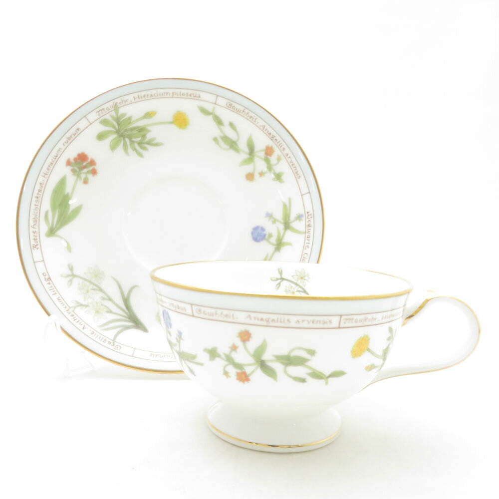 Noritake ノリタケ Von Linnaei リンネ ティーカップ＆ソーサー 2客 ペア 花柄 SC10355G2 【中古】 3