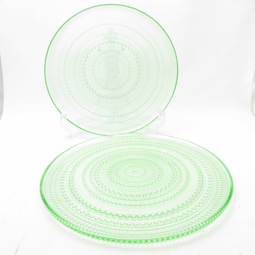 iittala イッタラ カステヘルミ 大皿 2枚 ペア 31cmプレート アップルグリーン SC10378F2 【中古】