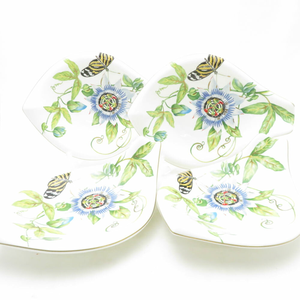 Villeroy&Boch ビレロイ＆ボッホ アマゾニア リーフボウル 4枚 セット 26.5×20cmプレート 変形皿 SC10382F2 【中古】