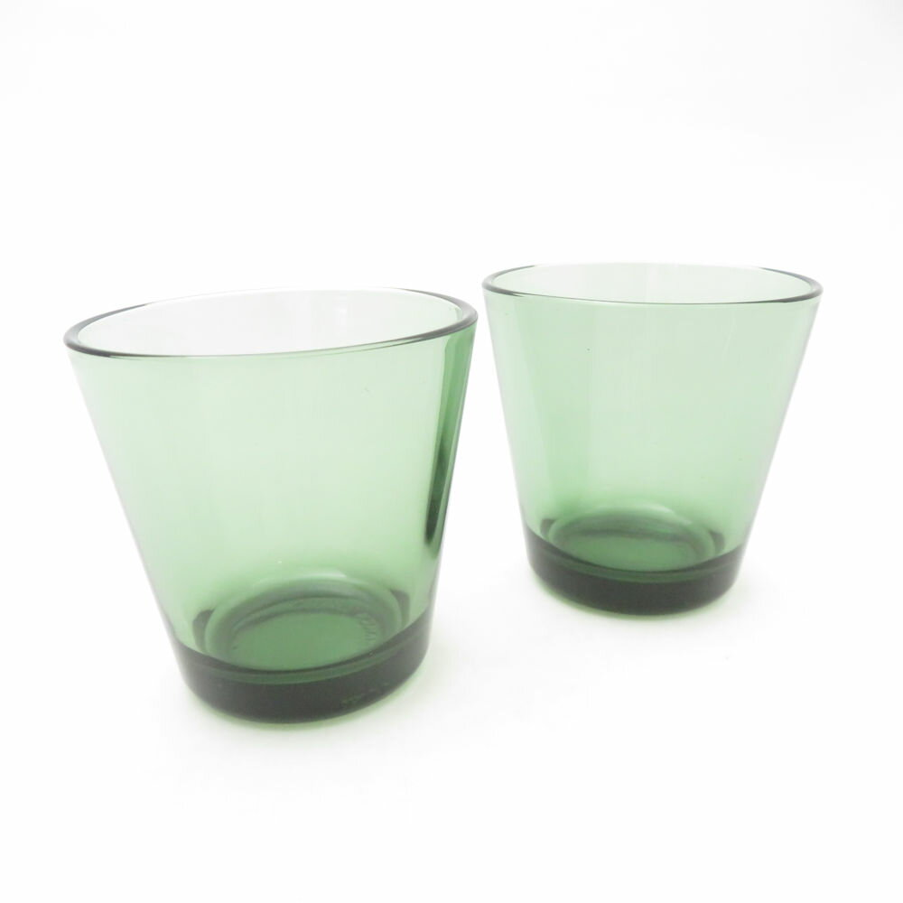 iittala イッタラ カルティオ タンブラー 2点 ペア グラス パイングリーン 北欧 SC10407G1 【中古】