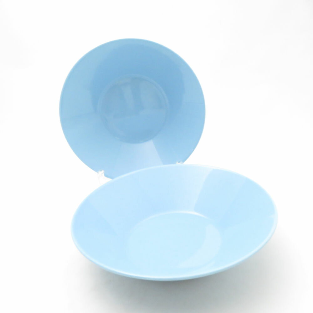 美品 iittala イッタラ ティーマ ライトブルー 深皿 2枚 ペア 21cmディーププレート 北欧 SU13649K1 【中古】