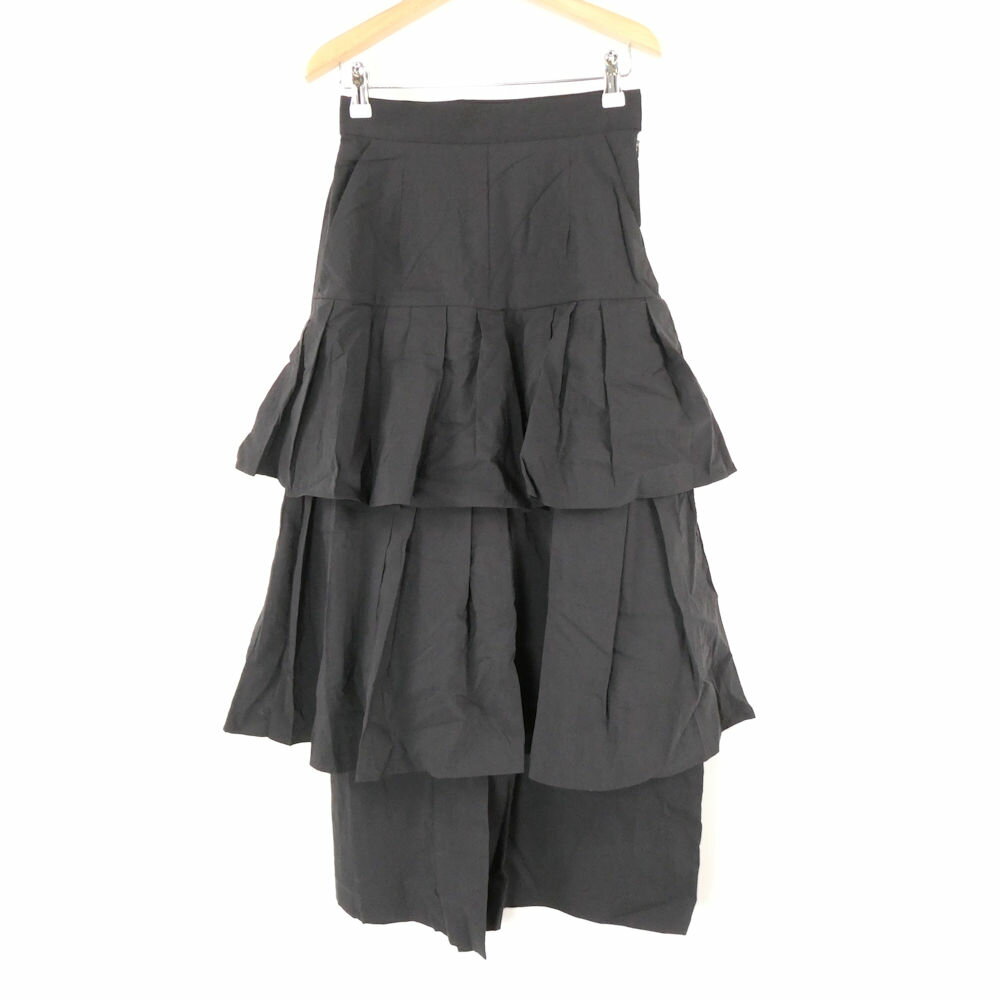 未使用 LANVIN en Bleu ランバンオンブルー 3326408 ティアードキュロットパンツ 36 ナイロン他 フリル レディース AO3704A8 【中古】