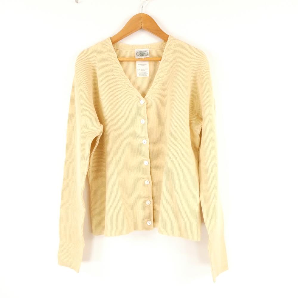 Rakuten - 美品 LAURA ASHLEY ローラアシュレイ カーディガン 1点 M コットン100％ ニット Vネック レディース AM7752A43 【中古】