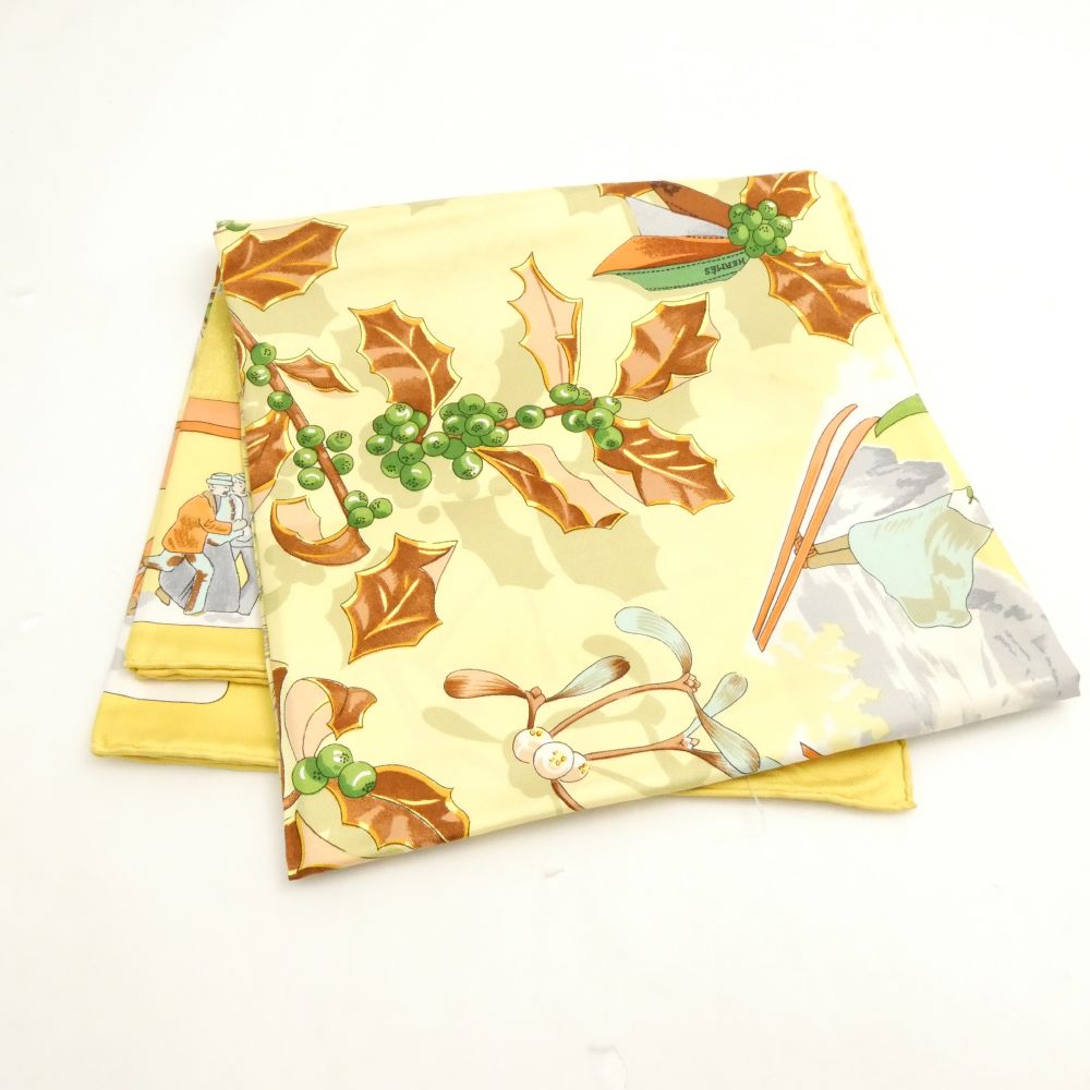 HERMES ����᥹ ���� 90 Neige d'Antan ��ǯ���� �������� ���륯100�� ��ǥ����� AM8022 ����š�