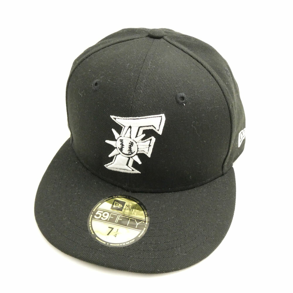 未使用 NEW ERA ニューエラ キャップ 7 1/7 57.7cm コットン 他 日本ハム ファイターズ Fロゴ 野球 帽子 AM8279 【中古】