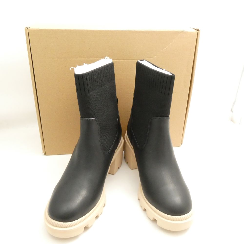 未使用 Anne Coquine アンコキーヌ ニットコンビトラックソールブーツ ブーツ L 厚底 ミドル丈 レディース AM8208 【中古】