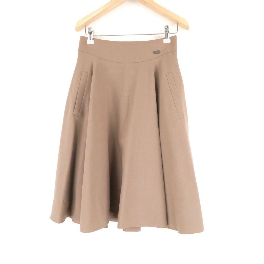 樂天商城 - 美品 FOXEY フォクシー 42430 Skirt Maple Flare メープルフレア スカート 38 Sサイズ相当 ウール他 カフェオレ ミモレ丈 ダブルフェイス レディース AU4209A55 【中古】