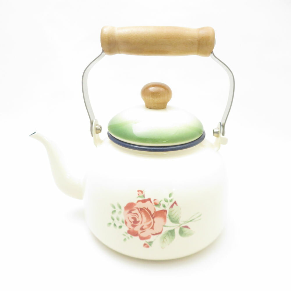 未使用 imane イマン イヴ ケトル やかん ホーロー ほうろう 琺瑯 バラ 薔薇 SC10588J2 【中古】