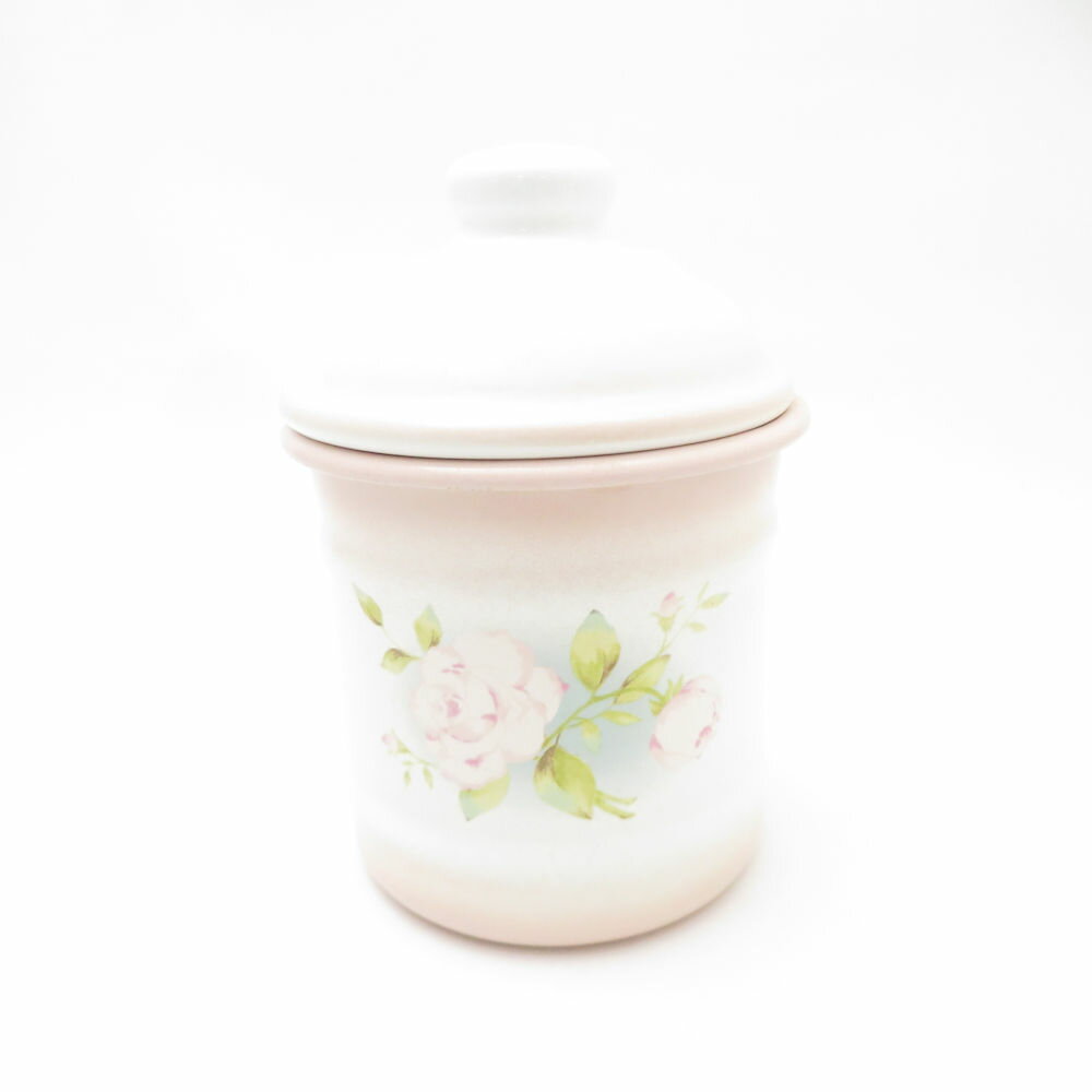 未使用 imane イマン ダイアナローズ キャニスター 蓋付 琺瑯 ホーロー ほうろう 琺瑯 SC10590J2 【中古】