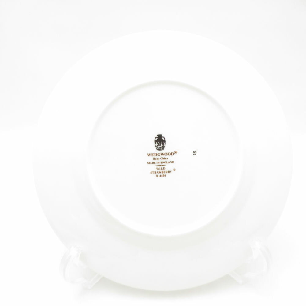 WEDGWOOD ウェッジウッド ワイルドストロベリー 中皿 5枚 セット 18cmプレート 黒壺 旧刻印 デザート SC10615L2 【中古】