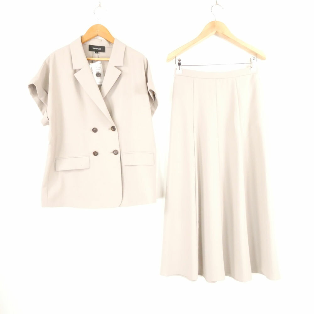 未使用 UNTITLED アンタイトル 153-42503 153-72503 ハーフスリーブジャケット フレアスカート 00 XS相当 ポリエステル100％ セットアップ ダブルプレスト ロング丈 レディース AD1573A35 【中古】