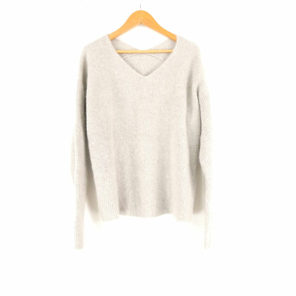 美品 TONAL トーナル ニット 38 ナイロン フォックス 長袖 Vネック ラメ…