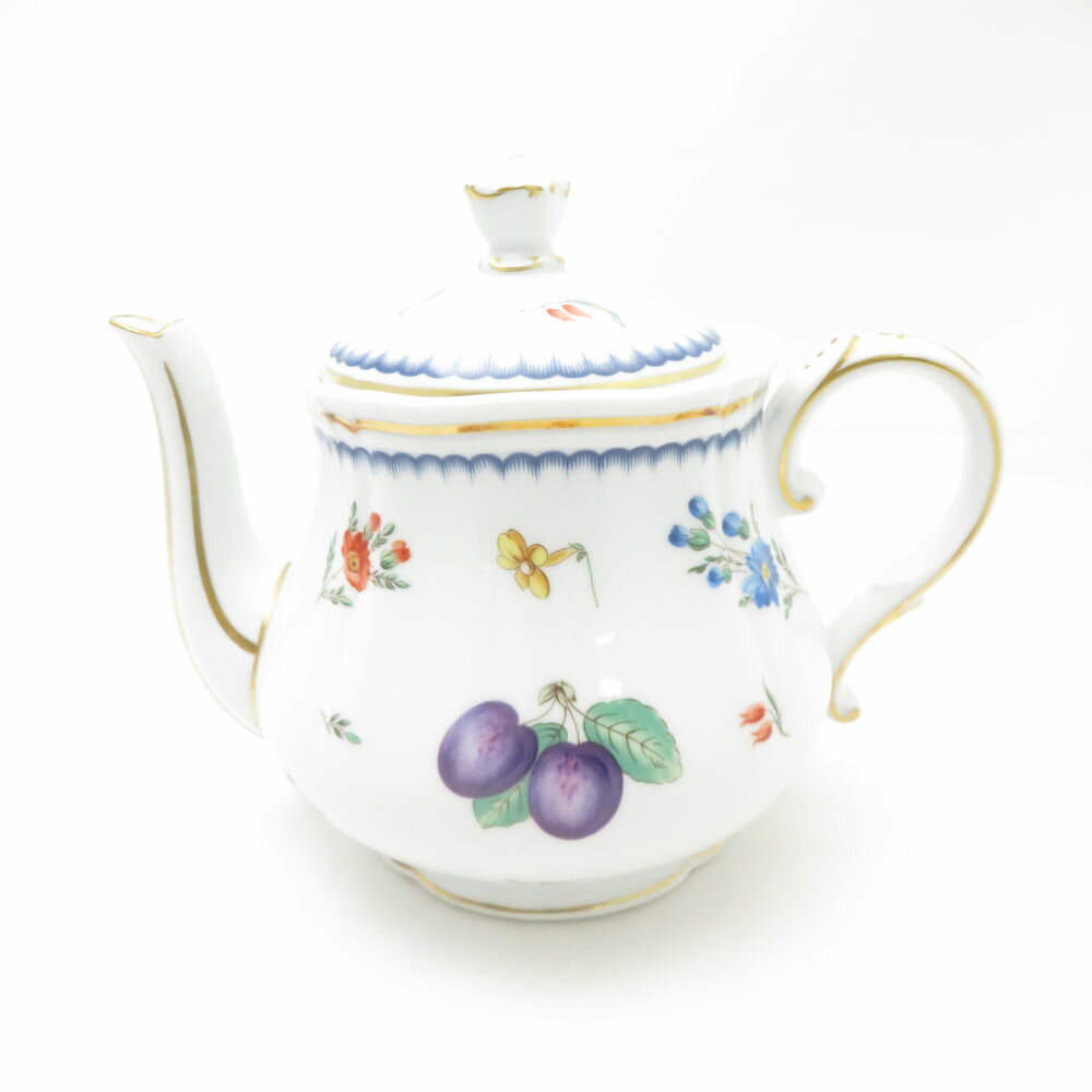 美品 Richard Ginori リチャードジノリ イタリアンフルーツ ティーポット 茶器 果実柄 SC10631A2 【中古】