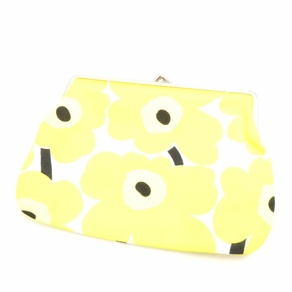 Other - 美品 marimekko マリメッコ がま口ポーチ 花柄 コインケース 小銭入れ グリーン レディース AD1648 【中古】
