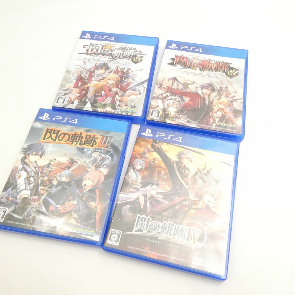 美品 Falcom ファルコム 閃の軌跡I改 閃の軌跡II改 閃の軌跡III 閃の軌跡IV ゲームソフト 4点 セット PS4 HM953 【中古】
