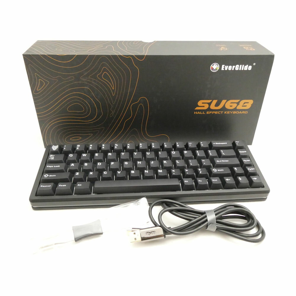 美品 EverGlide エバーグライド SU68 ゲーミングキーボード 有線 白軸 eスポーツ HO657 【中古】