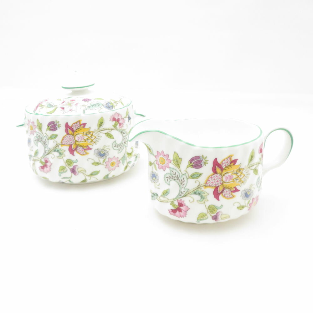 MINTON ミントン ハドンホール クリーマー＆シュガーポット 2点 セット 花柄 ミルク クリーム 砂糖 SC10537K2 【中古】
