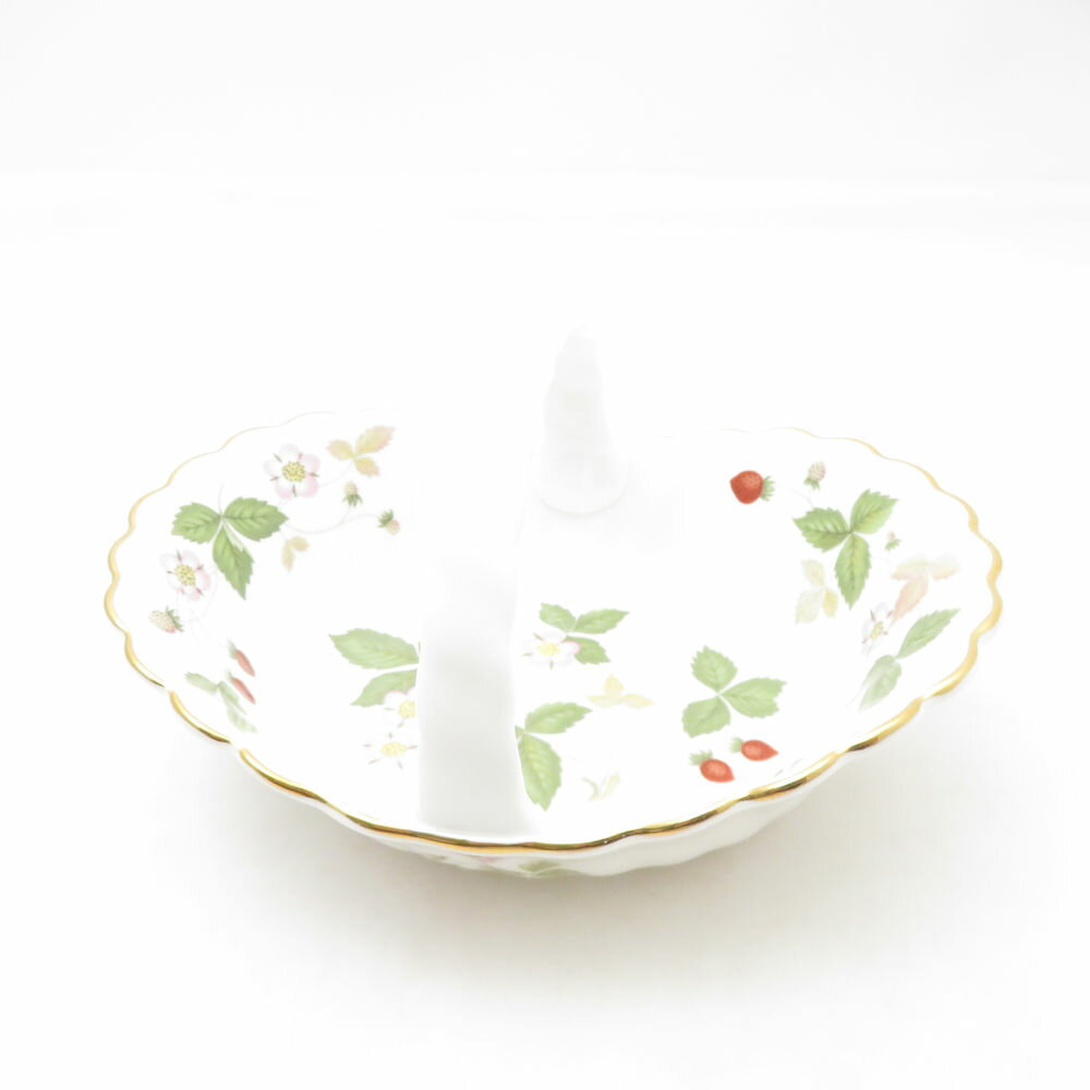 美品 WEDGWOOD ウェッジウッド ワイルドストロベリー カンタベリーバスケット 1点 取っ手付 小物入れ カゴ かご SC10541K2 【中古】