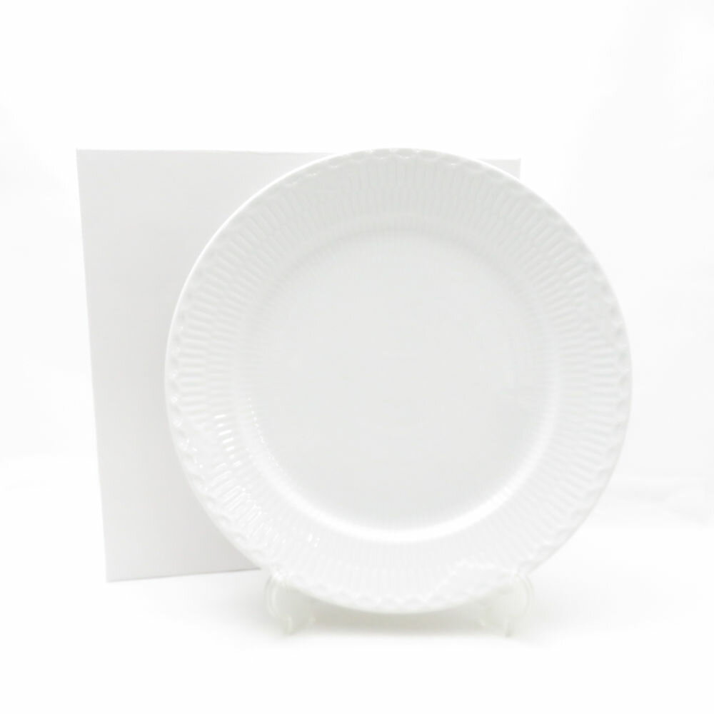 未使用 ROYAL COPENHAGEN ロイヤルコペンハーゲン ホワイトフルーテッド ハーフレース 大皿 1枚 27cmプレート ディナー SM4990L2 【中古】