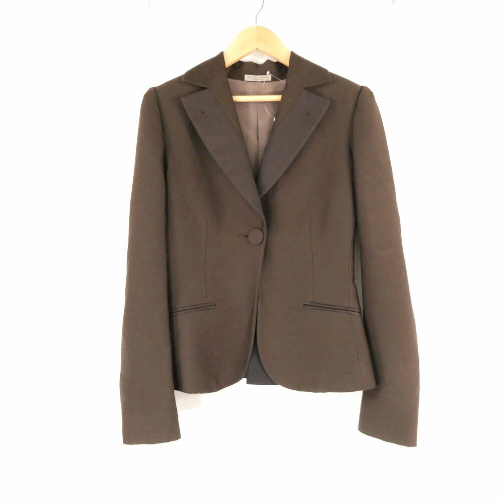 Rakuten - BOTTEGA VENETA ボッテガヴェネタ テーラードジャケット 38 ウール シルク ペプラム カーキ レディース AN2824A65 【中古】
