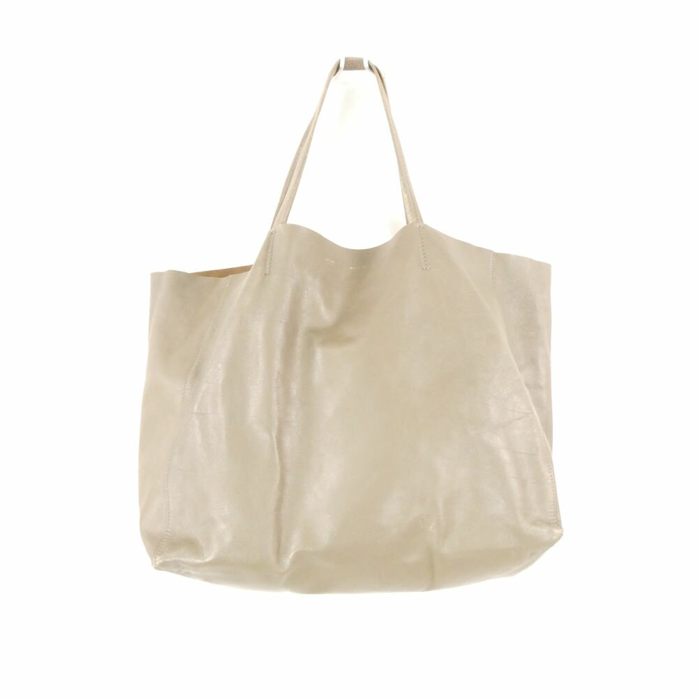 CELINE - CELINE セリーヌ ホリゾンタルカバ トートバッグ レザー カーキ系 ハンド 鞄 かばん レディース AU4198 【中古】