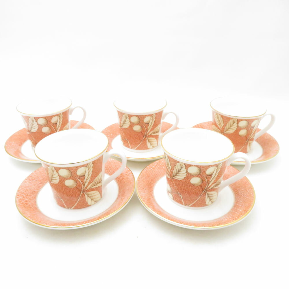 美品 WEDGWOOD ウェッジウッド フランシス デミタスカップ＆ソーサー 5客 セット SC10669C2 【中古】