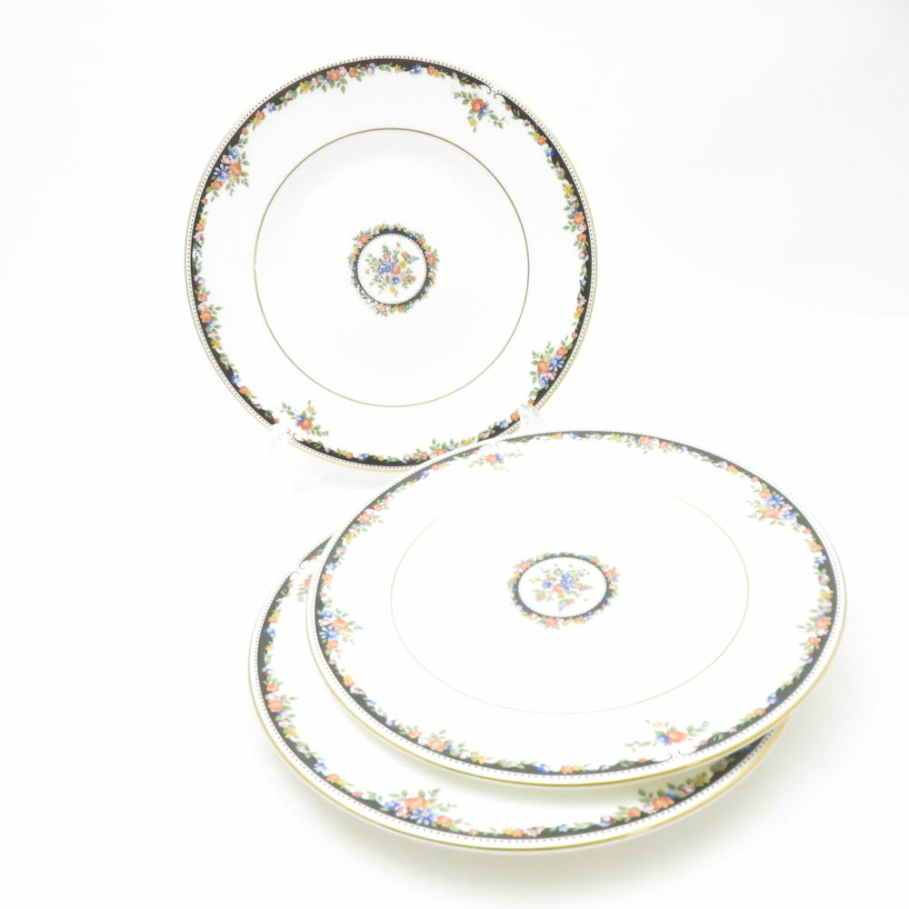 WEDGWOOD ウェッジウッド オズボーン 中皿 3枚 セット 20.5cmプレート 花柄 パン ケーキ SD193C2 【中古】
