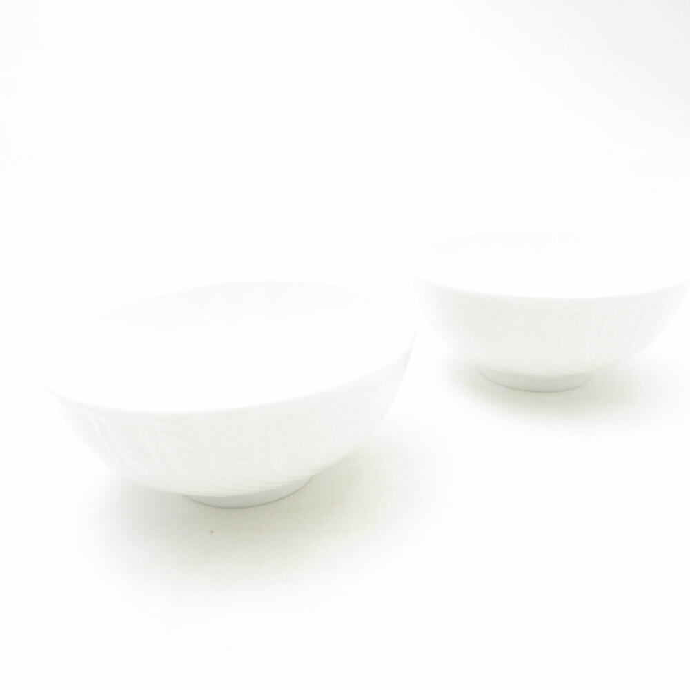 美品 Richard Ginori リチャードジノリ ベッキオホワイト ライスボウル 2枚 ペア 11cm 茶碗 SM5026C1 【中古】