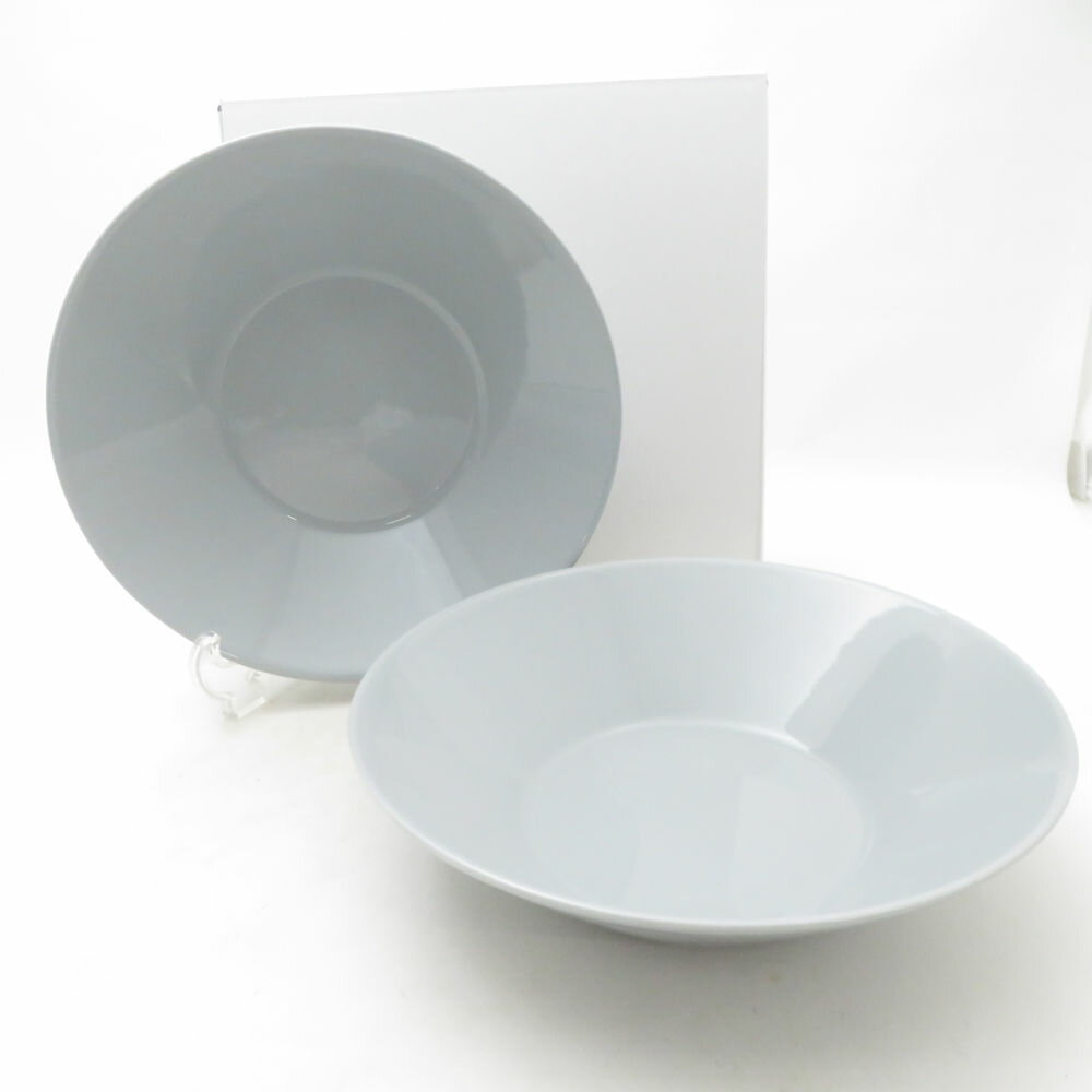 未使用 iittala イッタラ ティーマ ディーププレート 2枚 ペア 21cm 深皿 パールグレー 北欧 SO3811D1 【中古】