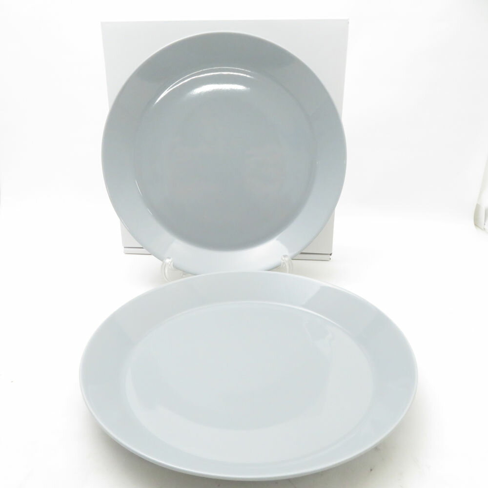 未使用 iittala イッタラ ティーマ 大皿 2枚 ペア 26cm パールグレー 北欧 SO3813D1 【中古】