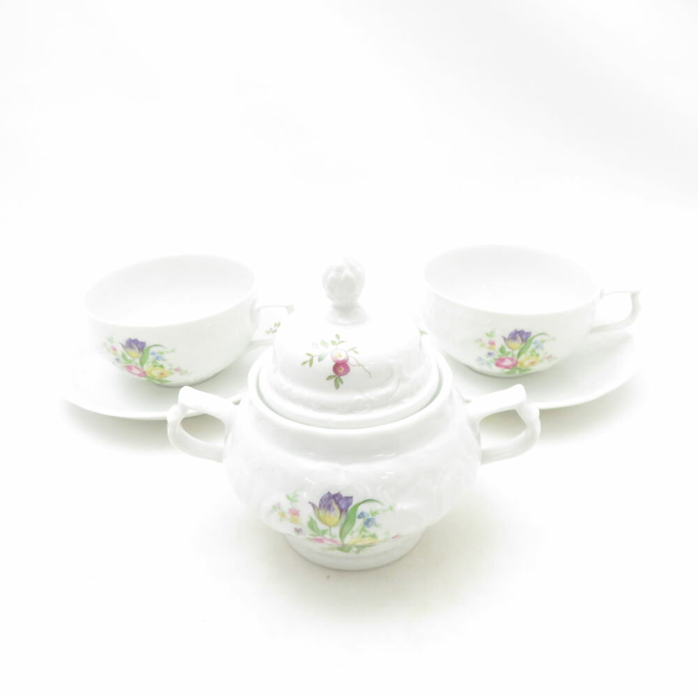 未使用 Rosenthal ローゼンタール クラシックローズ ティーカップ＆ソーサー シュガーポット 3点 セット 紅茶 砂糖 SO3815C1 【中古】