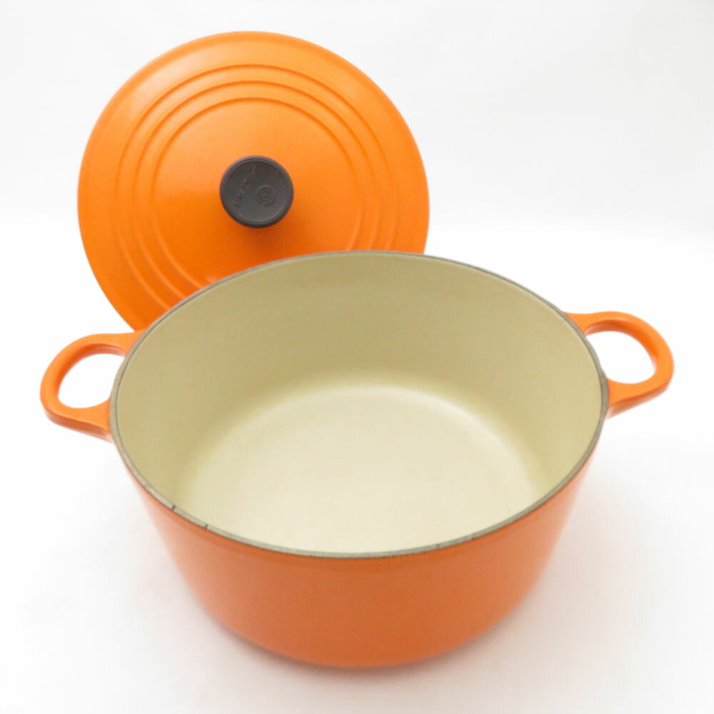 Le Creuset ルクルーゼ ココットロンド 両手鍋 22cm 料理 SO3821Z 【中古】