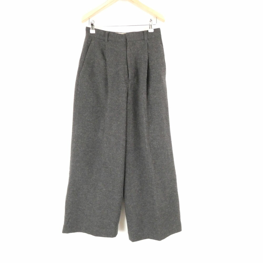 Rakuten - 美品 ETRE TOKYO エトレトウキョウ 1225620155-0 ウールツイル セミワイドパンツ S ウール他 チャコール 限定 ボトムス レディース AU4234A72 【中古】