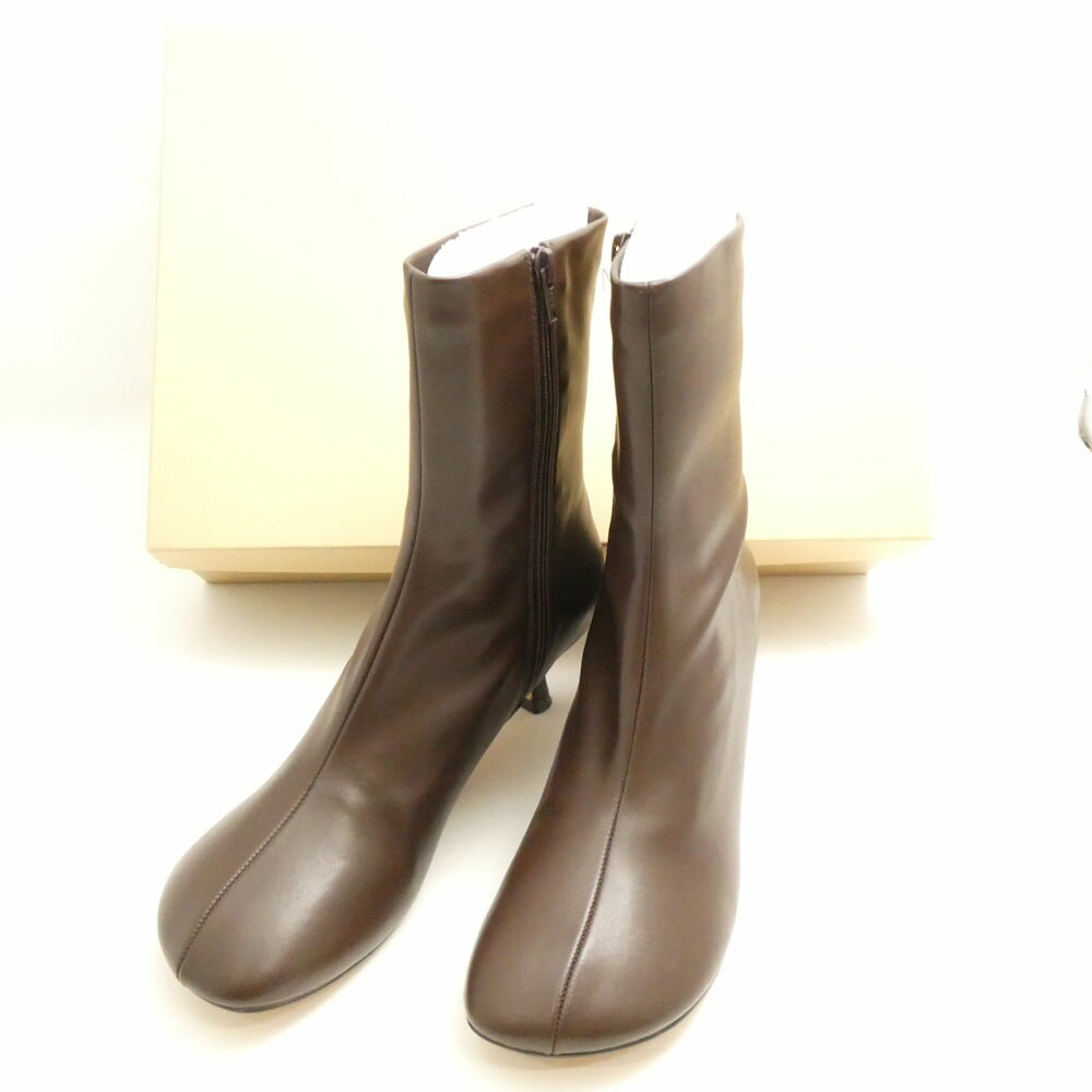 美品 SeaRoomlynn シールームリン ラウンドトゥミドルヒールブーツ L 24~24.5cm相当 合成皮革 エコ フェイクレザー ショート 革靴 2025AW レディース AU4237 【中古】