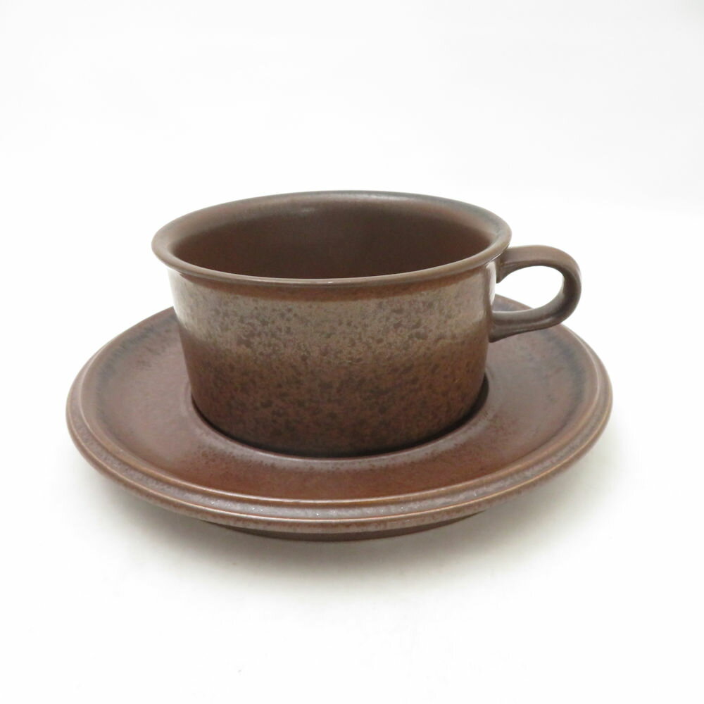 美品 ARABIA アラビア Ruska ルスカ ティーカップ＆ソーサー 1客 刻印なし ヴィンテージ 北欧 フィンランド SC10562D2 【中古】