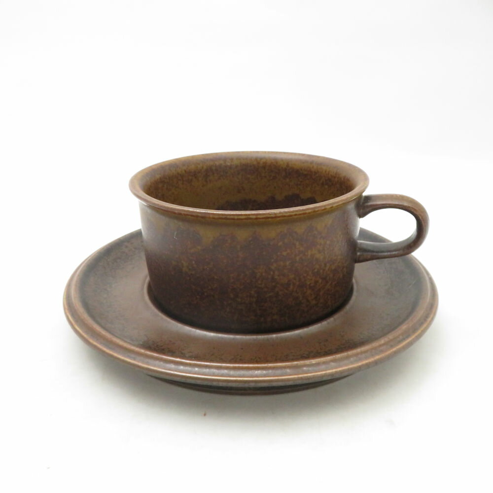 美品 ARABIA アラビア Ruska ルスカ ティーカップ＆ソーサー 1客 刻印なし ヴィンテージ 北欧 フィンランド SC10563D2 【中古】