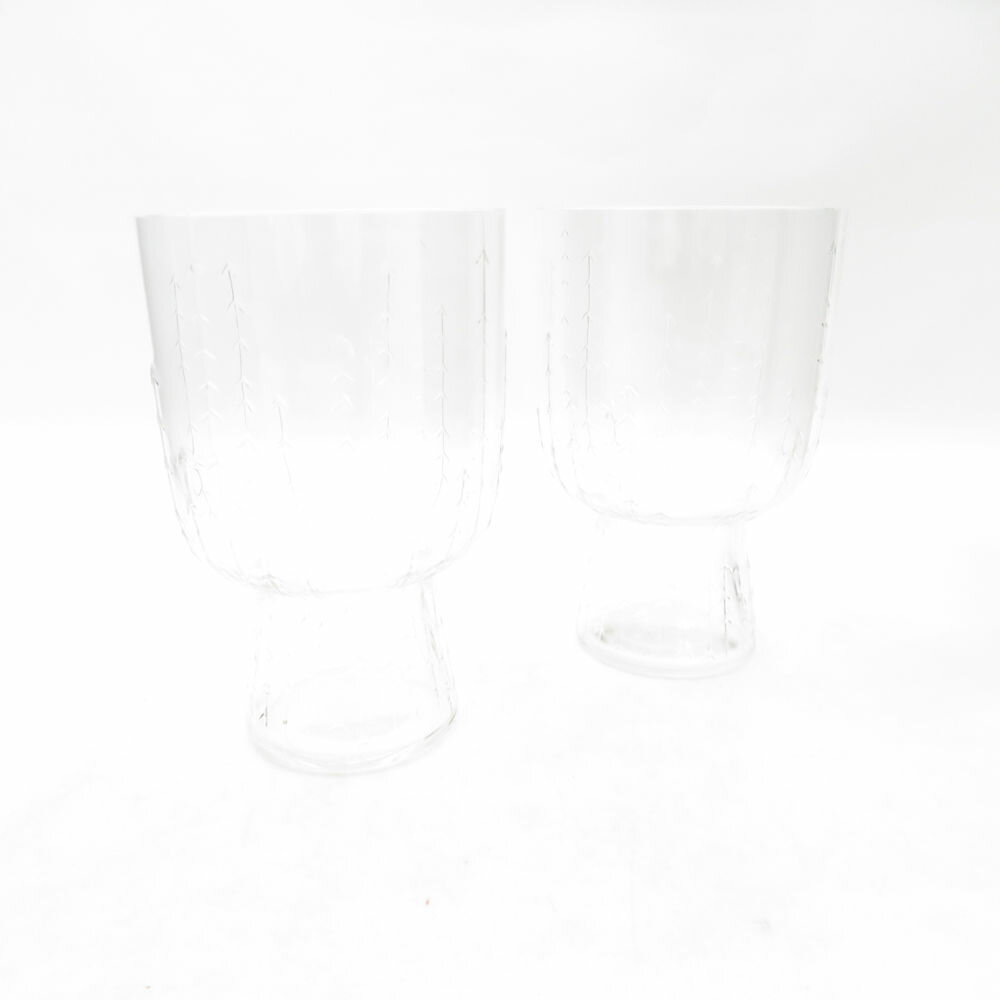美品 iittala イッタラ Sarjaton サルヤトン グラス 2点 廃盤 クリア タンブラー 約340ml 北欧 SC10568D2 【中古】