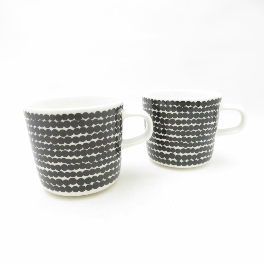 美品 marimekko マリメッコ SIIRTOLAPUUTARHA シイルトラプータルハ マグカップ 2点 磁器 ペア 200ml ラシィマット 北欧 SC10578D2 【中古】