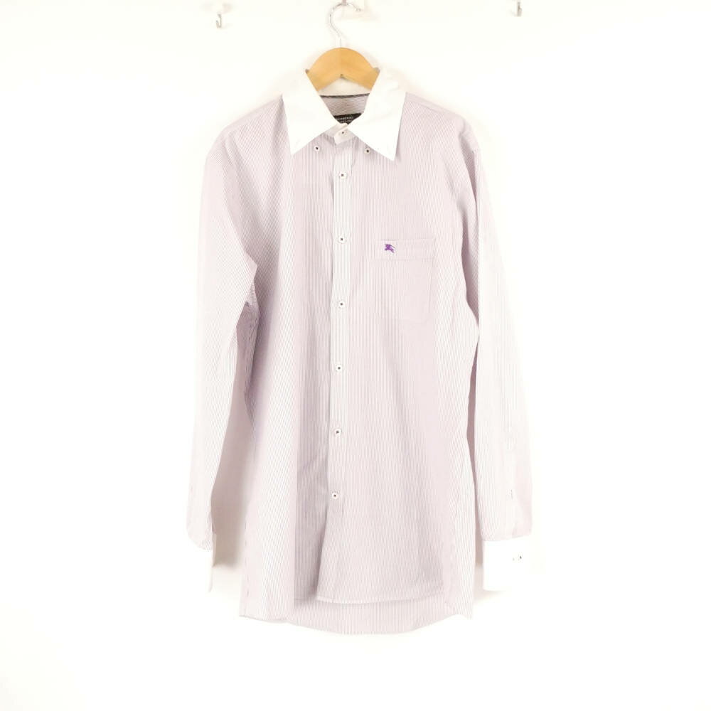 BURBERRY BLACK LABEL バーバリーブラックレーベル 長袖シャツ 41 綿100％ ストライプ ワイシャツ メンズ AO3964A63 【中古】