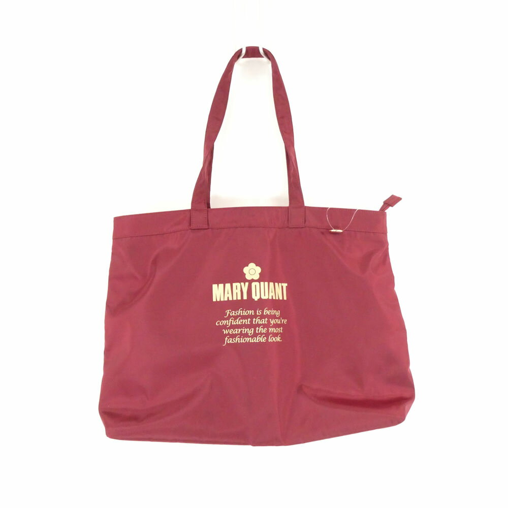Rakuten - MARYQUANT マリークワント トートバッグ ボルドー 舟型 ハンドバッグ ロゴ ゴールド レディース AD1667 【中古】