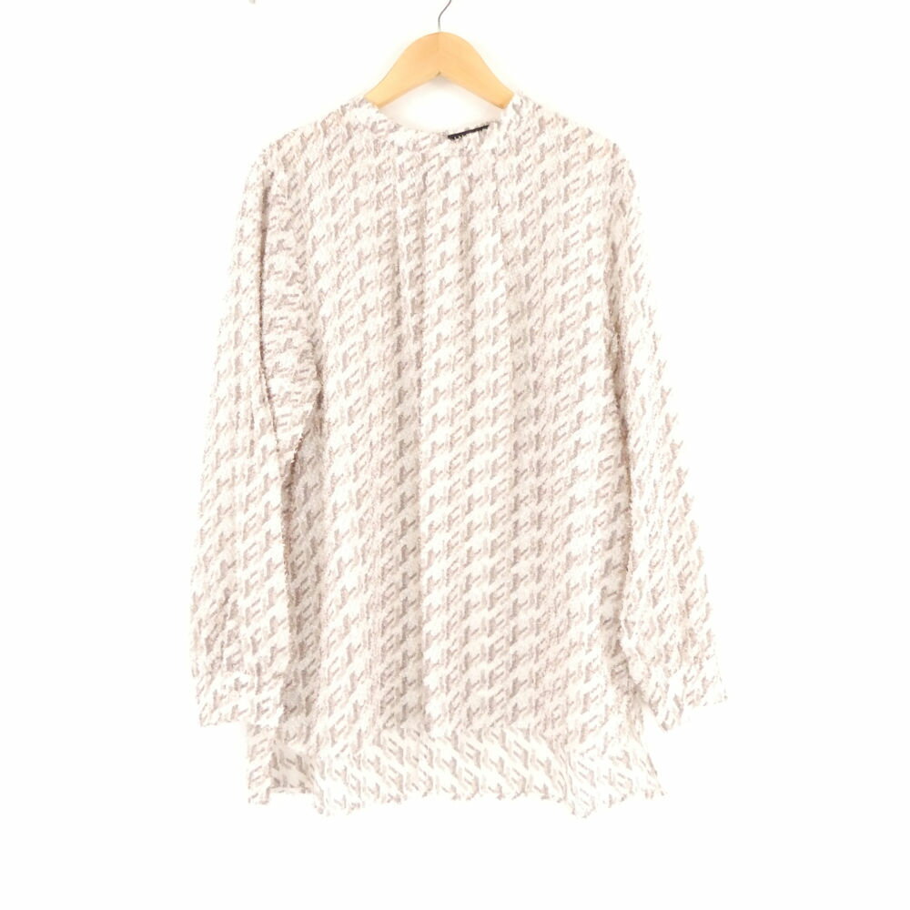 Rakuten - 美品 INDIVI インディヴィ ブラウス 38 M ポリエステル100% 長袖 総柄 トップス ピンク グレージュ系 レディース AU4270A46 【中古】