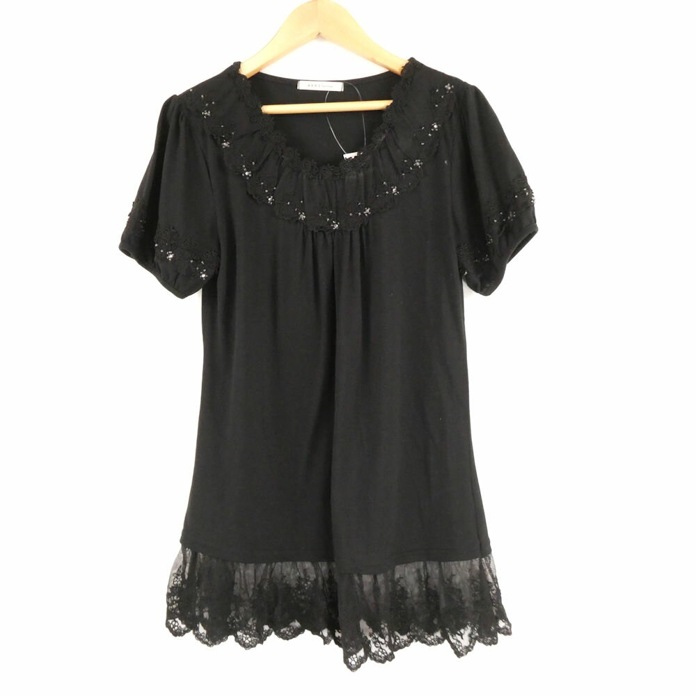 樂天商城 - axes femme アクシーズファム トップス M ポリエステル他 半袖 レース ビジュ レディース AD1670A71 【中古】